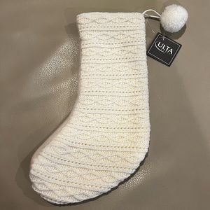 Ulta Cream Knit Stocking with Pom-pom
